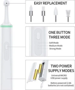 Set Complet De Détartrage électrique - Détartrant - Polissage Des Dents - Pour Des Dents Witte Et Saines (également Pour Le Chien Ou Le Chat) - Y Compris Une Tasse De Pâte à Polir Gratuite - Rechargeable Par USB - Wit -Dentaires Appareils Magasin 1002x1200 3
