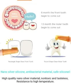 Brosse à Dents Au Doigt - Natural Nano-Silicone Argenté ANTIBACTÉRIEN Bébé - Brosse à Dents Au Doigt -Dentaires Appareils Magasin 1033x1200