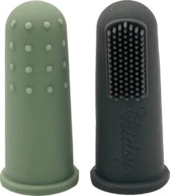 Kidsy - Brosse à Dents En Silicone Bébé - Double Face - Brosse à Dents Bébé - Sans BPA - 2 Pièces - Grijs Mat -Dentaires Appareils Magasin 1044x1200 1