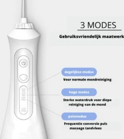 Thuys Water Flosser - Appareil à Soie Dentaire - Irrigateur Buccal électrique Pour Adultes Et Adolescents - 3 Positions - 4 Accessoires Inclus - Sac De Voyage GRATUIT - Waterpik - USB - Wit - 200 Ml -Dentaires Appareils Magasin 1077x1200 1