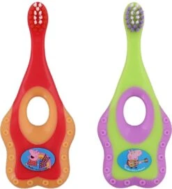 Brosse à Dents Peppa Pig - Ensemble De Brosses à Dents 2 - Speelgoed Peppa Pig - Peppa Pig Bébé - Brosse à Dents Bébé - Anneau De Dentition Bébé - Dentition - Brosse à Dents Extra Soft - 0 Ans Et Plus
