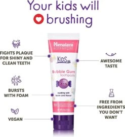 Himalaya Botanique Dentifrice Enfant Bubble Gum & Cool Mint - Mix Fun Pack - 6 X 80 G - Dentifrice Bio - Sans Fluorure - Vegan -Dentaires Appareils Magasin 1096x1200