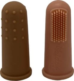 Kidsy - Brosse à Dents En Silicone Bébé - Double Face - Brosse à Dents Bébé - Sans BPA - 2 Pièces - Rose Doux -Dentaires Appareils Magasin 1098x1200