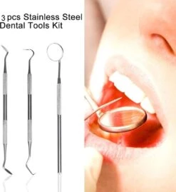 Dentiste D'acier Inoxydable / Outils De Soins Dentaires Avec Le Miroir De Bouche De Crochet De Dentiste