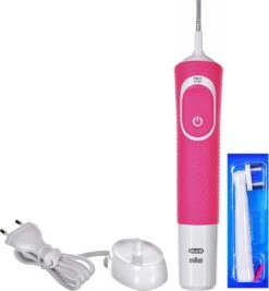 Oral B Oral-B Vitality 100 Hangable Box Adulte Brosse à Dents Rotative Oscillante Blanc, Rose -Dentaires Appareils Magasin 1109x1200