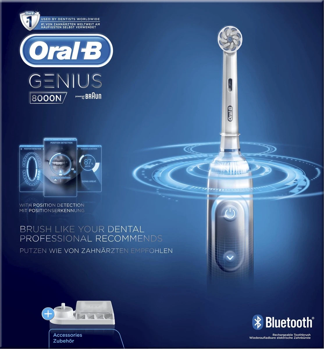 Oral B Oral-B Genius 80326236 Brosse à Dents électrique Adulte Brosse à Dents Rotative Oscillante Argent, Blanc 5 Oral B Oral-B Genius 80326236 Brosse à Dents électrique Adulte Brosse à Dents Rotative Oscillante Argent, Blanc – Image 5