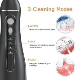 Mornwell Série 1400 - Hydropulseur Sans Fil - 5 Brosses - 1400 PSI - 4 Modes - Étanche IPX7 - Antidérapant -Dentaires Appareils Magasin 1123x1200 1