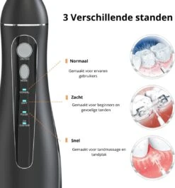 Mornwell - Irrigateur Oral - IPX7 - Hydropulseur Électrique - Rotation 360° - Machines à Soie Dentaire - Sans Fil - 4 Positions - Zwart -Dentaires Appareils Magasin 1123x1200 2