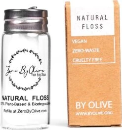 BY OLIVE Soie Fil De Soie Naturelle Biodégradable Eco Floss Dans Un Emballage Sans Plastique Rechargeable