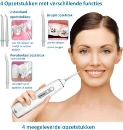 Hydropulseur Vital MR Rechargeable USB Waterpik Puissant - Sans Fil - Sans Danger Pour La Douche - Wit- 4 Accessoires - Nettoyage / Massage / Bretelles / Poches à Gencives -Dentaires Appareils Magasin 1133x1200