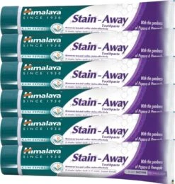 Himalaya Herbals Stain Away Smokers Dentifrice - 6 X 75 Ml - Élimine Les Taches De Café Et De Vin De Nicotine - Dentifrice Blanchissant -Dentaires Appareils Magasin 1138x1200