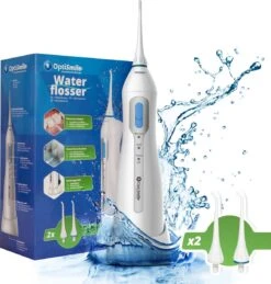 Hydropulseur Optismile - Irrigateur Oral électrique - Sans Fil Et Rechargeable - Comprend Deux Accessoires