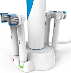 Porte-brosse à Dents - Brosse à Dents électrique Oral-B - Porte-tête De Brosse - 2 En 1 - Convient Pour 4 Têtes De Brosse - Design Klein Et Moderne - Wit