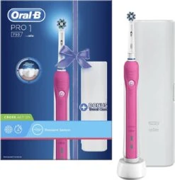 Oral B Oral-B PRO 750 CrossAction Adulte Brosse à Dents Rotative Oscillante Rose, Blanc