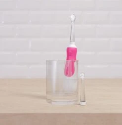 Brosse à Dents Électrique Sonic Bébé 0-5 Ans | Rose | Fonction Minuterie Avec Lampe LED | Babygators -Dentaires Appareils Magasin 1171x1200