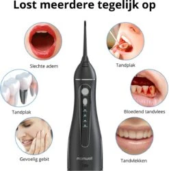 Mornwell - Irrigateur Oral - IPX7 - Hydropulseur Électrique - Rotation 360° - Machines à Soie Dentaire - Sans Fil - 4 Positions - Zwart -Dentaires Appareils Magasin 1189x1200 1