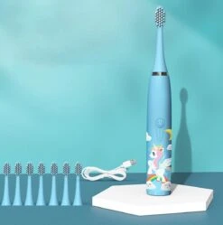 CoolHome Sonic Unicorn - Brosse à Dents Pour Enfants - Brosse à Dents Pour Tout-petits Et Enfants - Bleu Clair