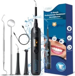 Tandsteen Verwijderaar Professionnel - 5 Positions - Set Dentiste Inclus - Avec 3 Accessoires - Électrique - Plaque