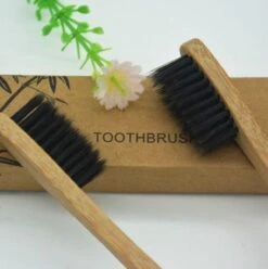 Brosse à Dents En Bambou | Doux/moyen Pour Gencives Sensibles|Biodégradable| 100% Biologique | 2 Pièces | KELERINO.