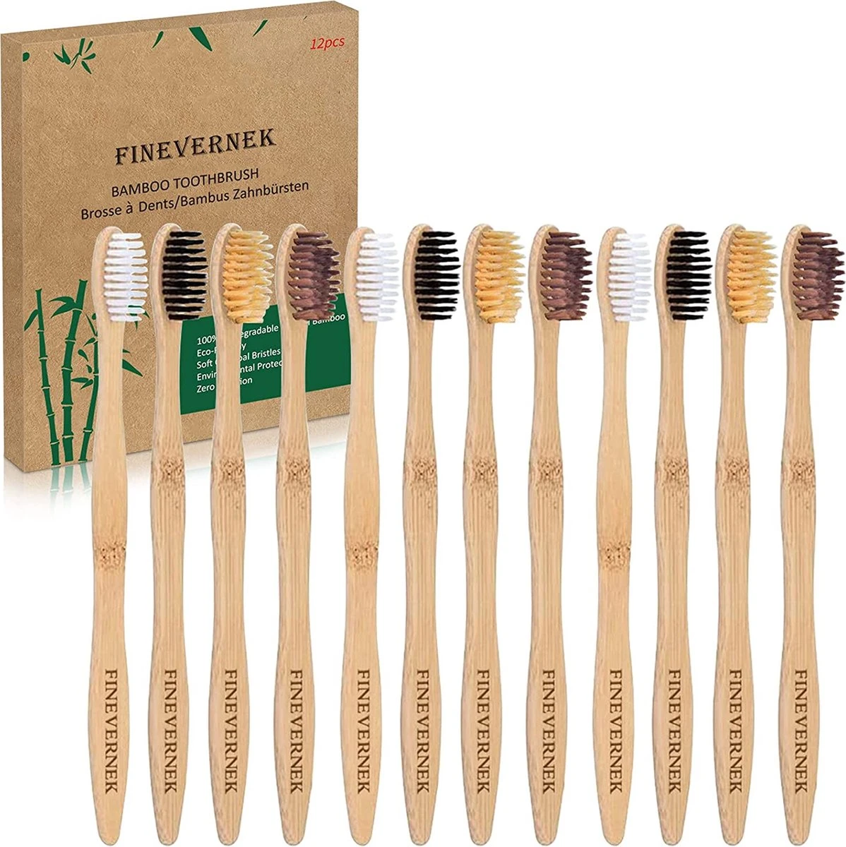 Set De 12 Brosses à Dents En Bambou, Bois Et Bambou, Brosse à Dents En Bois Durable, Sans BPA Bio, Biodégradable, Eco-Friendly, Vegan, Emballage Indépendant, Set De Brosse à Dents En Bambou 4 Set De 12 Brosses à Dents En Bambou, Bois Et Bambou, Brosse à Dents En Bois Durable, Sans BPA Bio, Biodégradable, Eco-Friendly, Vegan, Emballage Indépendant, Set De Brosse à Dents En Bambou – Image 4