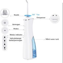 EWT Hydropulseur - Irrigateur Oral - 180ML - 3 Modes - 4 Modes De Nettoyage - Rechargeable Par USB - Étanche - Avec Brosse à Langue -Dentaires Appareils Magasin 1198x1200 44
