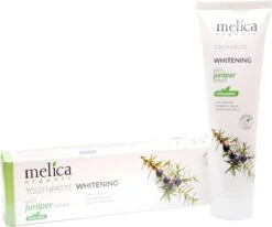 MELICA ORGANIC DENTIFRICE BLANCHIMENT NATUREL BIO 98% Genévrier GENEVRIER Au XYLITOL Pour Des Dents Blanches Sans Fluorure, SLS 100g