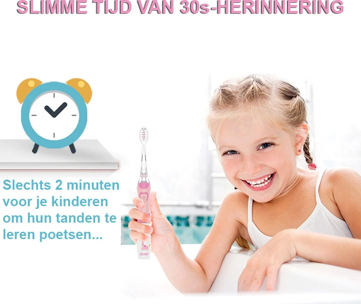 Brosse à Dents électrique Pour Enfants - Fille Et Garçon - De 3 à 12 Ans - Brosse à Dents Pour Enfants Sur Pile (1x AAA Non Incluse) - Étanche - Avec LED - 3x Têtes De Brosse - Minuterie Intelligente - Rose 8 Brosse à Dents électrique Pour Enfants - Fille Et Garçon - De 3 à 12 Ans - Brosse à Dents Pour Enfants Sur Pile (1x AAA Non Incluse) - Étanche - Avec LED - 3x Têtes De Brosse - Minuterie Intelligente - Rose – Image 8