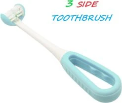 Brosse à Dents Enfants - Dernière Brosse à Dents Enfants - Brosse 3 Côtés - 3D - Blauw - 4 à 12 Ans