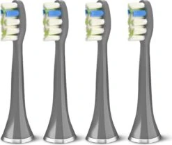 Bintoi® ISonic ProClean - Têtes De Brosse De Brosses à Dents électriques - 4 Pièces - Convient Pour Bintoi ISonic D700/D600 - Stock Annuel - Grijs