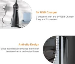 Mornwell Série 1400 - Hydropulseur Sans Fil - 5 Brosses - 1400 PSI - 4 Modes - Étanche IPX7 - Antidérapant -Dentaires Appareils Magasin 1200x1027 6