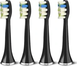 Bintoi® ISonic ProClean - Têtes De Brosse De Brosses à Dents électriques - 4 Pièces - Convient Pour Bintoi Black Series D700/D600 - Stock Annuel - Zwart