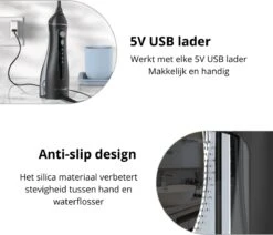 Mornwell - Irrigateur Oral - IPX7 - Hydropulseur Électrique - Rotation 360° - Machines à Soie Dentaire - Sans Fil - 4 Positions - Zwart -Dentaires Appareils Magasin 1200x1028 3