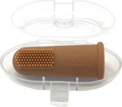 Kidsy - Brosse à Dents En Silicone Bébé - Double Face - Brosse à Dents Bébé - Sans BPA - 2 Pièces - Argile -Dentaires Appareils Magasin 1200x1061