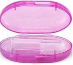 NLStuff4u - Brosse à Dents Pour Bébé - Dents à Venir - Massage Des Gencives - Brosse à Dents Doigt - Bébé Et Tout-petit, Silicone, Brosse à Dents Doigt Bébé - Rose