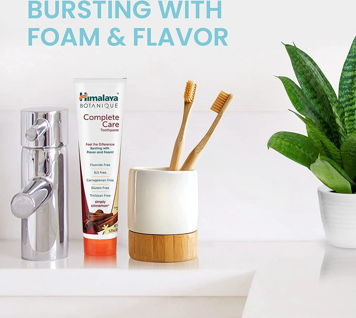 Himalaya Herbals Botanique Complete Care Dentifrice - Simply Cinnamon - Dentifrice Végétalien - Combat La Plaque Dentaire - Favorise Des Gencives Saines, Des Dents Fortes Et Un Sourire Radieux - Sans Gluten - Dentifrice Value Pack 4 X 150 G 7 Himalaya Herbals Botanique Complete Care Dentifrice - Simply Cinnamon - Dentifrice Végétalien - Combat La Plaque Dentaire - Favorise Des Gencives Saines, Des Dents Fortes Et Un Sourire Radieux - Sans Gluten - Dentifrice Value Pack 4 X 150 G – Image 7