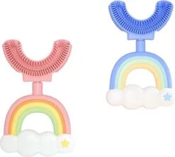 Medies - Brosse à Dents Enfant 360° En U Arc-en-Ciel Rose | Brosse à Dents Pour Bébé | Brosse à Dents Pour Enfants | Brosse à Dents Pour Tout-petits | Forme En U - Silicone - Sans Bpa - 2 à 7 Ans -Dentaires Appareils Magasin 1200x1075 1
