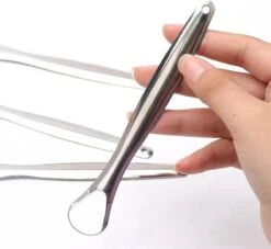 *** 1x Gratte-langue - Gratte-langue - Nettoie-langue - Nettoyage De La Langue - Soins Bucco-dentaires - Acier Inoxydable - VanHeble® ***