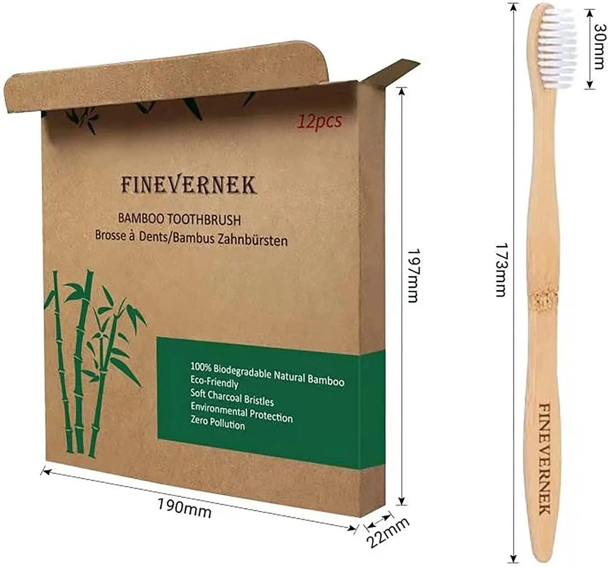 Set De 12 Brosses à Dents En Bambou, Bois Et Bambou, Brosse à Dents En Bois Durable, Sans BPA Bio, Biodégradable, Eco-Friendly, Vegan, Emballage Indépendant, Set De Brosse à Dents En Bambou 3 Set De 12 Brosses à Dents En Bambou, Bois Et Bambou, Brosse à Dents En Bois Durable, Sans BPA Bio, Biodégradable, Eco-Friendly, Vegan, Emballage Indépendant, Set De Brosse à Dents En Bambou – Image 3