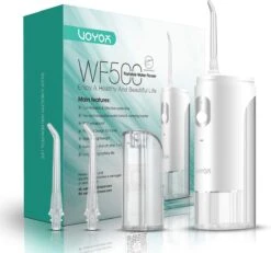VOYOR WF500 Mini Irrigateur Oral, Hydropulseur Portable Sans Fil, Nettoyeur De Dents IPX7 Rechargeable Et étanche Avec 2 Réservoirs D'eau Amovibles