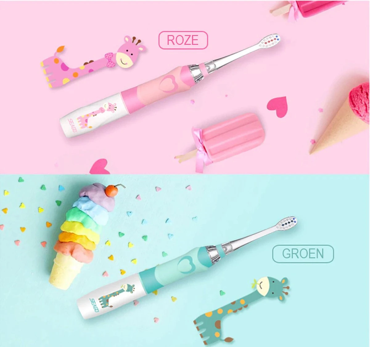 Brosse à Dents électrique Pour Enfants - Fille Et Garçon - De 3 à 12 Ans - Brosse à Dents Pour Enfants Sur Pile (1x AAA Non Incluse) - Étanche - Avec LED - 3x Têtes De Brosse - Minuterie Intelligente - Rose 9 Brosse à Dents électrique Pour Enfants - Fille Et Garçon - De 3 à 12 Ans - Brosse à Dents Pour Enfants Sur Pile (1x AAA Non Incluse) - Étanche - Avec LED - 3x Têtes De Brosse - Minuterie Intelligente - Rose – Image 9