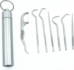 WiseGoods Luxe Set Cure-dents - Brosses à Dents - Cure-dents - Soins Bucco-dentaires - Acier Inoxydable - Soie Dentaire - Soins Dentaires - Flos - 7pcs -Dentaires Appareils Magasin 1200x1128 4