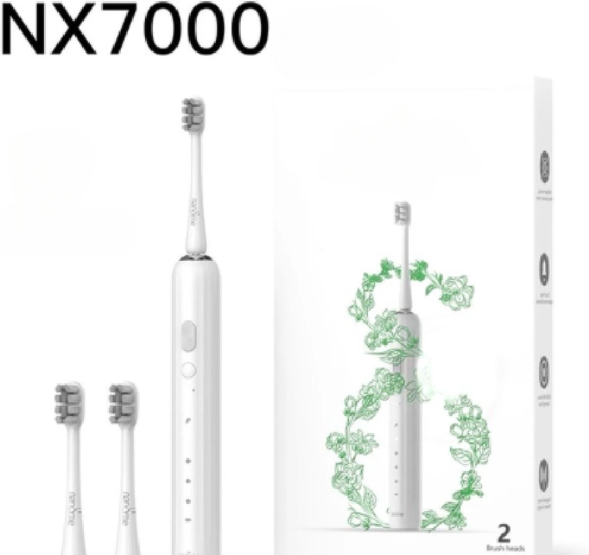 Brosse à Dents électrique - Brosse à Dents - 3W - 3,7 V - 2 Brosses - Soins Bucco-dentaires - étanche - Blanc 1 Brosse à Dents électrique - Brosse à Dents - 3W - 3,7 V - 2 Brosses - Soins Bucco-dentaires - étanche - Blanc