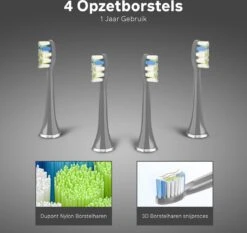 Bintoi® ISonic ProClean - Têtes De Brosse De Brosses à Dents électriques - 4 Pièces - Convient Pour Bintoi ISonic D700/D600 - Stock Annuel - Grijs -Dentaires Appareils Magasin 1200x1132