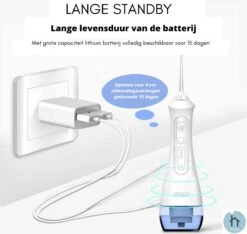 Thuys Water Flosser - Appareil à Soie Dentaire - Irrigateur Buccal électrique Pour Adultes Et Adolescents - 3 Positions - 4 Accessoires Inclus - Sac De Voyage GRATUIT - Waterpik - USB - Wit - 200 Ml -Dentaires Appareils Magasin 1200x1137 8