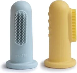 Mushie à Brosses à Dents En Silicone Pour Bébé Mushie | Bleu Cambridge + Sable Mouvant | SALOPETTE -Dentaires Appareils Magasin 1200x1138 1