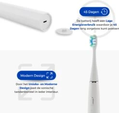 Brosse à Dents électrique Sonique Avec Application - Plus De 600 Programmes De Brossage - 43 000 Prm - 200x Plus Efficace - 5 Modes - Étanche IPX7 - White Pure -Dentaires Appareils Magasin 1200x1139