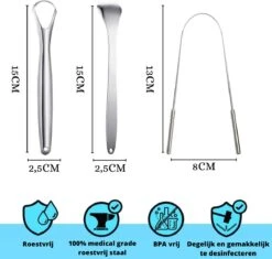 Grattoir à Langue En Acier Inoxydable Pour Soins Bucco-dentaires - Ensemble De Grattoir à Langue - Nettoyeur De Langue - Brosse à Langue - Hygiène Buccale - Grattoir à Langue - Durable Et Réutilisable -Dentaires Appareils Magasin 1200x1140 3