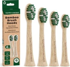 Têtes De Brosse En Bamboe - Sonicare - 4 Pièces - Fabriquées En Bamboe De L'environnement - Testées Par Des Dentistes - Poils à Base De Plantes - Technologie Sonic