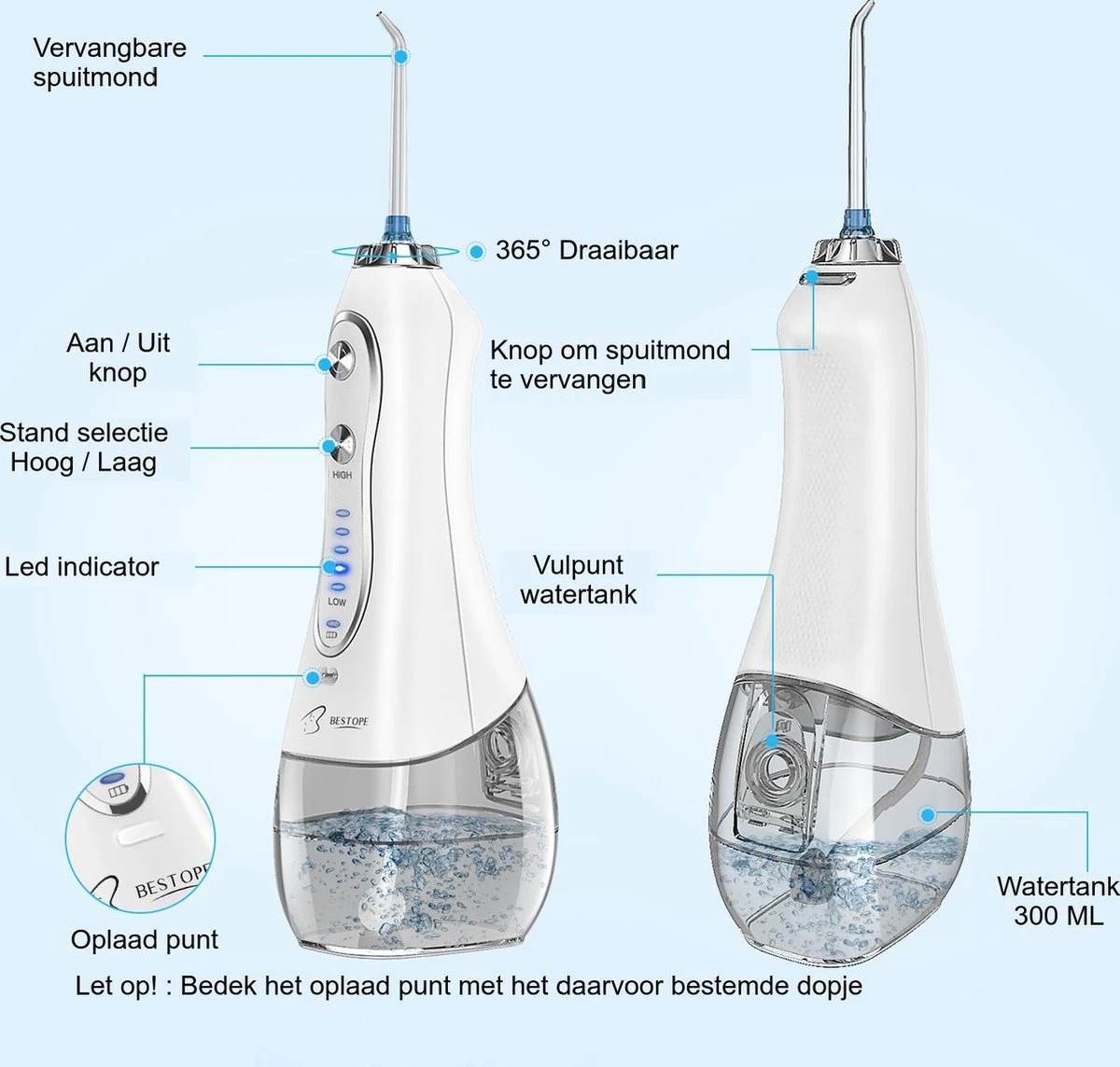 BESTOPE Hydropulseur électrique - Irrigateur Buccal - Fil Dentaire - Fil Dentaire - Fil Dentaire électrique 11 BESTOPE Hydropulseur électrique - Irrigateur Buccal - Fil Dentaire - Fil Dentaire - Fil Dentaire électrique – Image 11