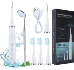 Détartrant électrique - Brosse à Dents - Embout Brosse à Dents - 5 Embouts - Set Dentiste - Rechargeable - 5 Positions - Miroir Dentiste